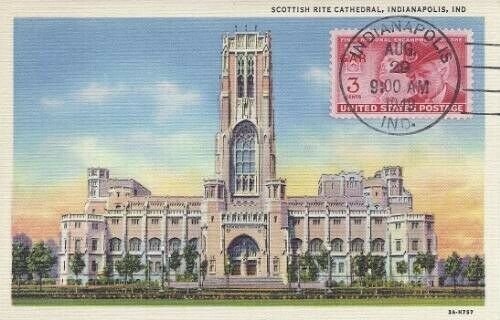 985 3c G.A.R. - Scottish Rite Cathedral, Indy, Indiana - Post Card