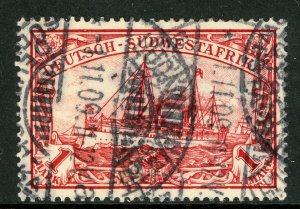 Germany 1901 Southwest Africa 1 Mark Yacht Unwmk Scott 22 VFU E481