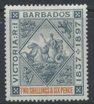 Barbados  SG 124 SC# 89 MH Diamond Jubilee see detail and scans