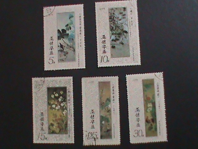 ​KOREA-1975 SC# 1320-4 RARE LI DYNASTY PAINTING CTO-VF WE SHIP TO WORLD WIDE