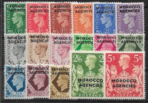 MOROCCO AGENCIES SG77/93 1949 OVERPRINT ON GB SET MTD MINT