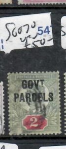 GREAT BRITAIN QV  2D  GOVT PARCELS       SG O70     VFU          P0731B H