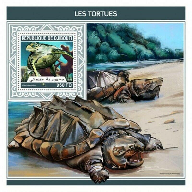 Djibouti - 2018 Turtles on Stamps - Stamp Souvenir Sheet - DJB18208b