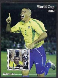 SOMALILAND - 2002 - World Cup, Ronaldo - Perf Min Sheet - M N H - Private Issue