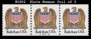 US #2602 MNH PNC3 Pl # A43325 Eagle & Shield