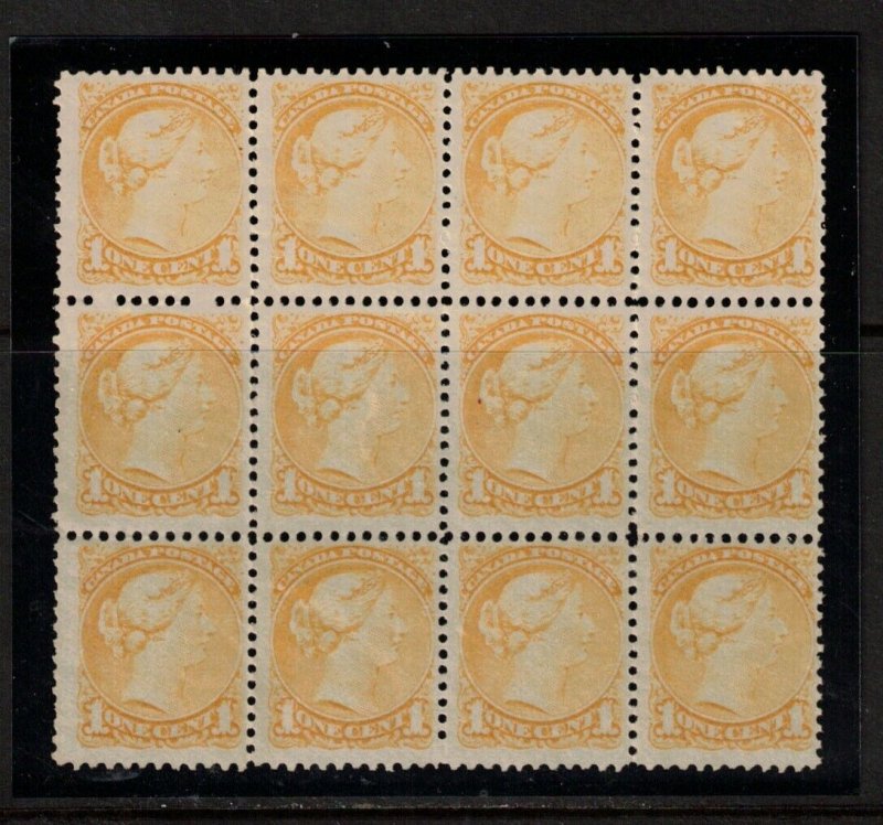 Canada #35vii Very Fine Never Hinged Block Of Twelve **With Certificate**