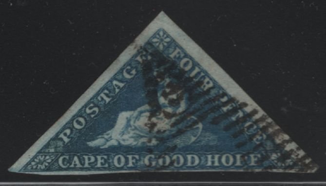 Cape of Good Hope 1853 used Sc 2 4p Hope seated, triangle