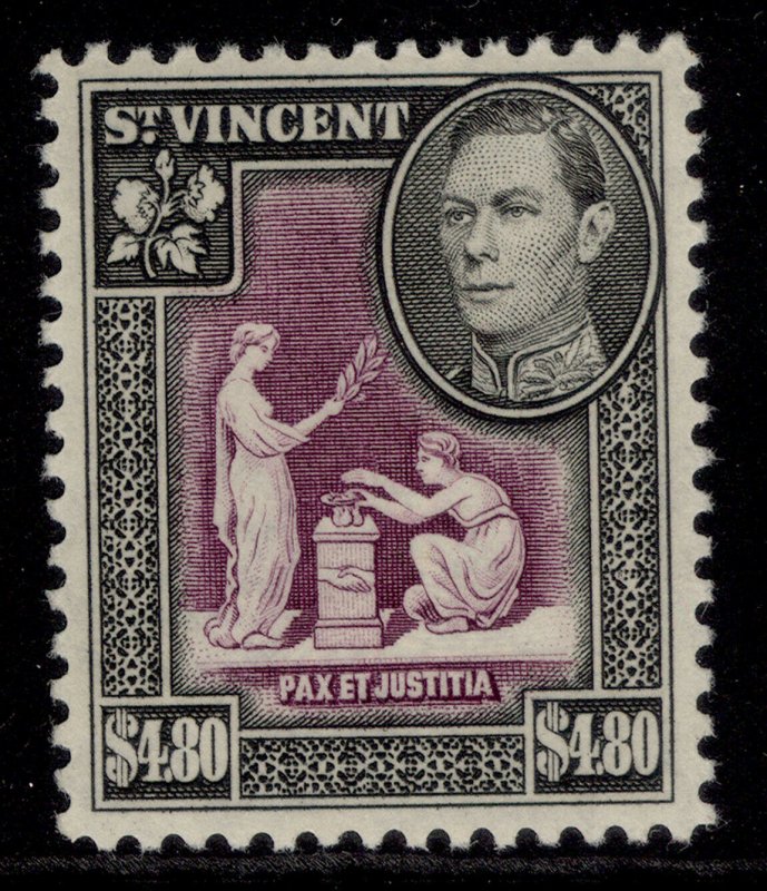 ST. VINCENT GVI SG177, $4.80 purple & black, M MINT. Cat £15.