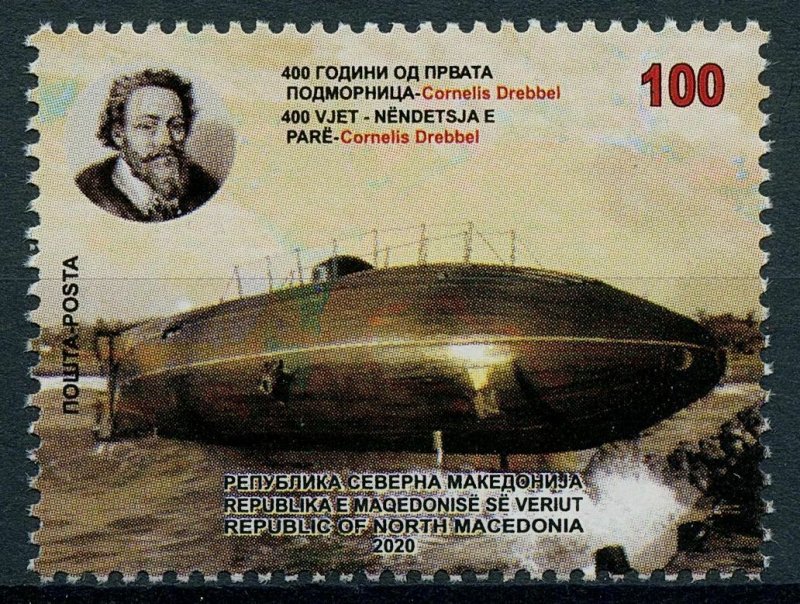 Macedonia 2020 MNH Submarines Stamps Cornelius Drebbel 1st Submarine 1v Set