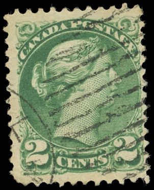 Canada Scott #36 F-VF Used - 1872 2¢ Victoria - Nice Color - Sound & Clean