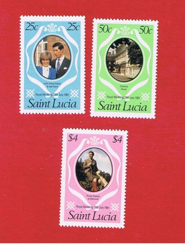 St. Lucia  #543-545  MNH OG   Royal Wedding   Free S/H