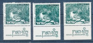 ISRAEL 1971 - 1978 LANDSCAPES 0.20 ALL PHOSPHOR ISSUES MNH 