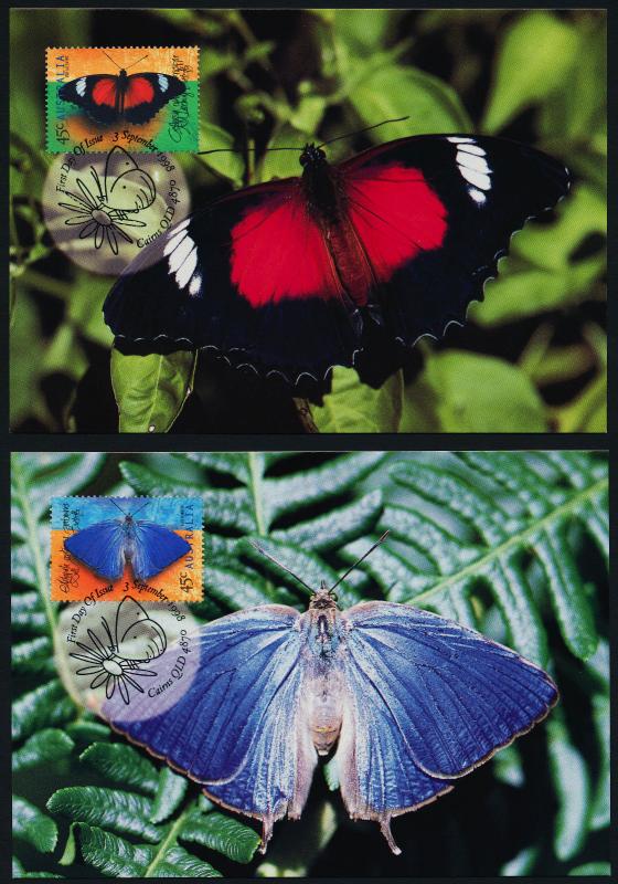 Australia 1690-4 on Maxi Cards - Butterflies