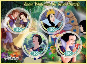 Stamps.Cartoons, Disney.Snow White  1+1 sheets perf Cabo Verde