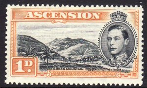 1938-53 Ascension KGVI Green Mountain 1p issue Perf 13½ MLH Sc# 41Ac $8.00