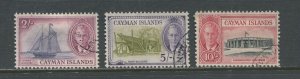 Cayman Islands KGVI 1950 2/, 5/, and 10/ used