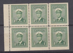 J29576, 1942-3 canada bklt pane mlh #249b king