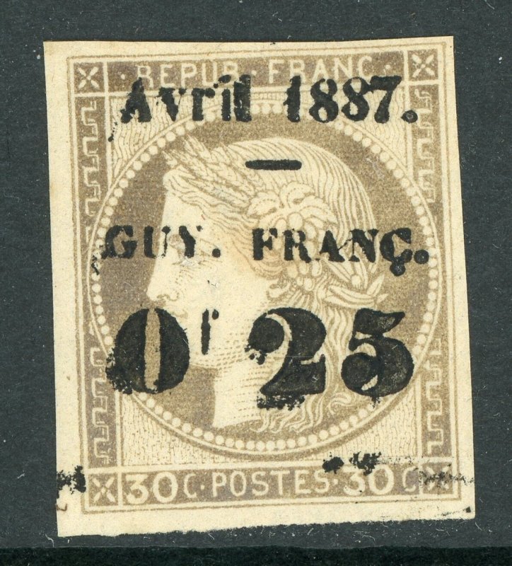 French Guiana 1887 French Colony 25¢/30¢ Brown Scott #7 Mint E29