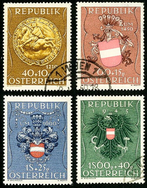 Austria Stamps # B264-7 Used VF Scott Value $35.00