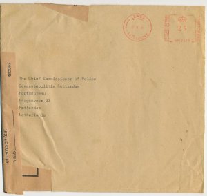 Damaged mail cover GB / UK - Netherlands 1980 Found damaged - Officially secured