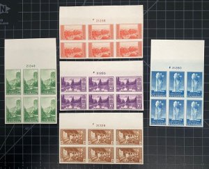 US Stamps-SC# 756 - 765 - Natl Parks - NGAI - Plate Blocks Of 6 - SCV = $254.75