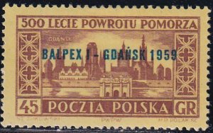 Poland 1959 Sc 866 International Philatelic Exhibition Gdansk Stamp MH