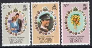 Pitcairn Islands 206-208 Royal Wedding MNH VF