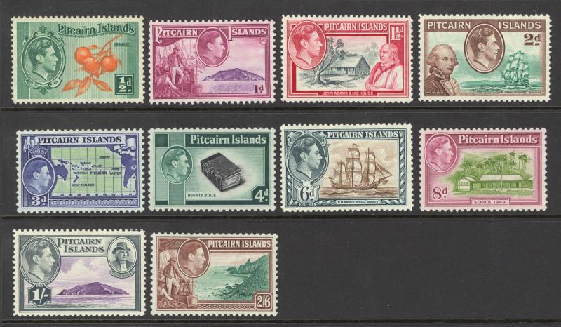 Pitcairn Islands Sc# 1-8 MH 1940-1951 Definitives