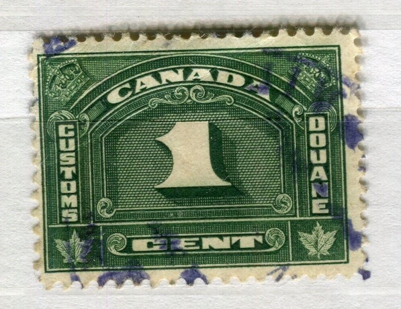 CANADA; Early 1900s Customs Duty issue used 1c. value