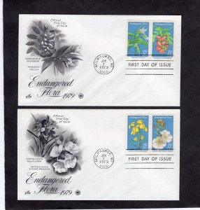 1783-1786 Endangered Flora, set/2 FDC ArtCraft/PCS