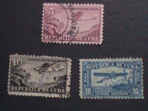 ​CUBA-AIRMIAL- VERY OLD CUBA AIR PLANES STAMPS USED- VF WE SHIP TO WORLD WIDE