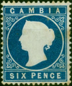 Gambia 1880 6d Deep Blue SG17b Good MM