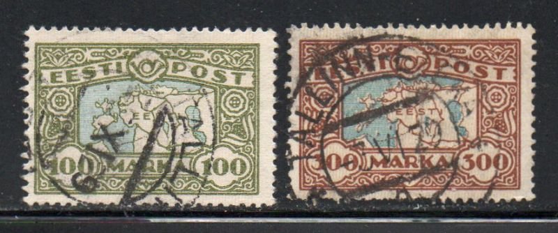 Estonia Sc 78-79 1923-24 map stamp set used