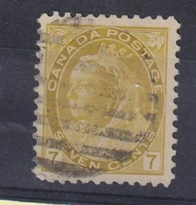 1898  CANADA - SG: 160  - QUEEN VICTORIA - 7c  YELLOW  -  USED