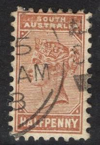 SOUTH AUSTRALIA SG191 1895 ½d PALE BROWN p13 USED