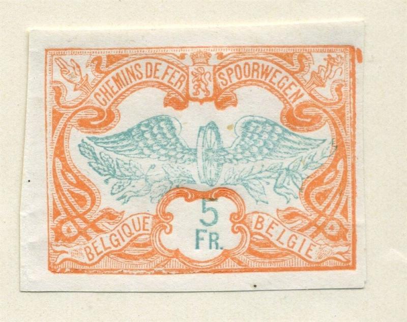 BELGIUM;  RAILWAY PARCEL POST 1903 early issue 5Fr. IMPERF VARIETY Mint hinge 