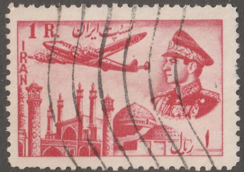 Persian/Iran stamp, Scott# C-69, used hinged, Air mail/post, long stamp, Aps