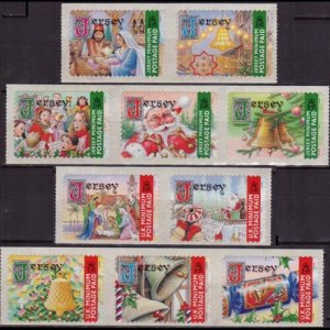 JERSEY 2001 - Scott# 1011a-2e Christmas Set of 10 NH