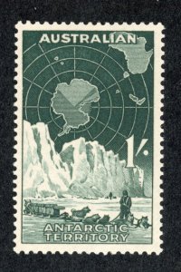 Australian Antarctic Territory L3 MH 1957 1sh dark green