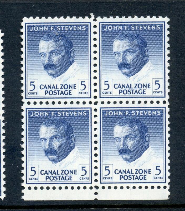 Canal Zone Scott #164a Stevens Tagged Error Mint NH Block of 4 Stamps (CZ 164-3)