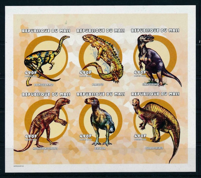 [107155] Mali 2000 Prehistoric animals dinosaurs Imperf. Sheet MNH