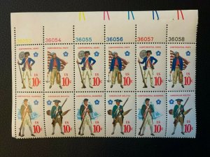 Scott 1565-68 MNH plate block of 12 1975 10c Military Uniforms MNH