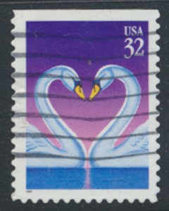 USA   SC# 3123  Love Swans   Used Top  Imperf 1997  as per scan         