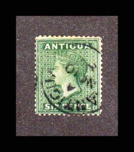 1887 Antigua 6p SC# 19 Used Wmk 2