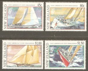 NEW ZEALAND Sc# 1085 - 1088 MNH FVF Set-4 Sailing Ships Americas Cup
