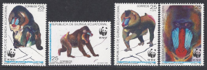 Equatorial Guinea #159-62 mint, WWF baboon issued 1991