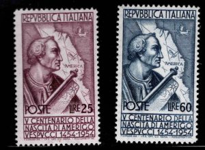 Italy Scott 665-666 MNH** Columbus America Discovery map stamp set