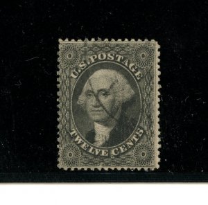 U.S. #36 (U717) Washington 12¢ black, plate #1, used, F-VF CV$300.00