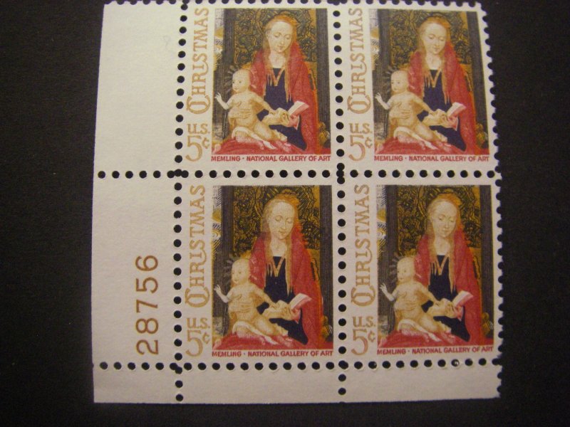 Scott 1321, Christmas Madonna & Child, 1966, PB4 #28756 LL, MNH Beauty