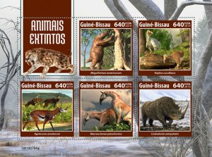 Guinea-Bissau 2019 MNH Extinct Animals Stamps Dodo Woolly Rhinos 5v M/S